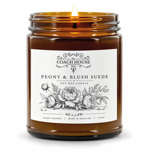 Peony & Blush Suede Soy Wax Candle