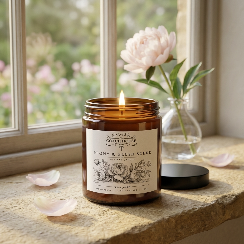Peony & Blush Suede Soy Wax Candle