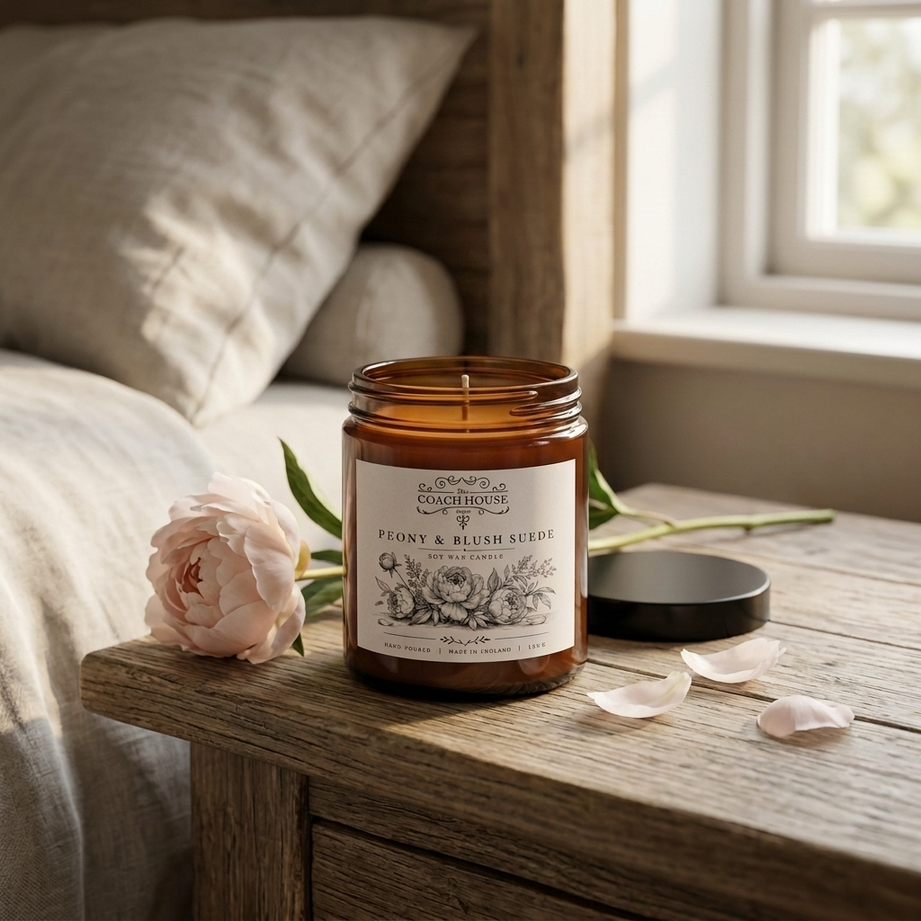 Peony & Blush Suede Soy Wax Candle
