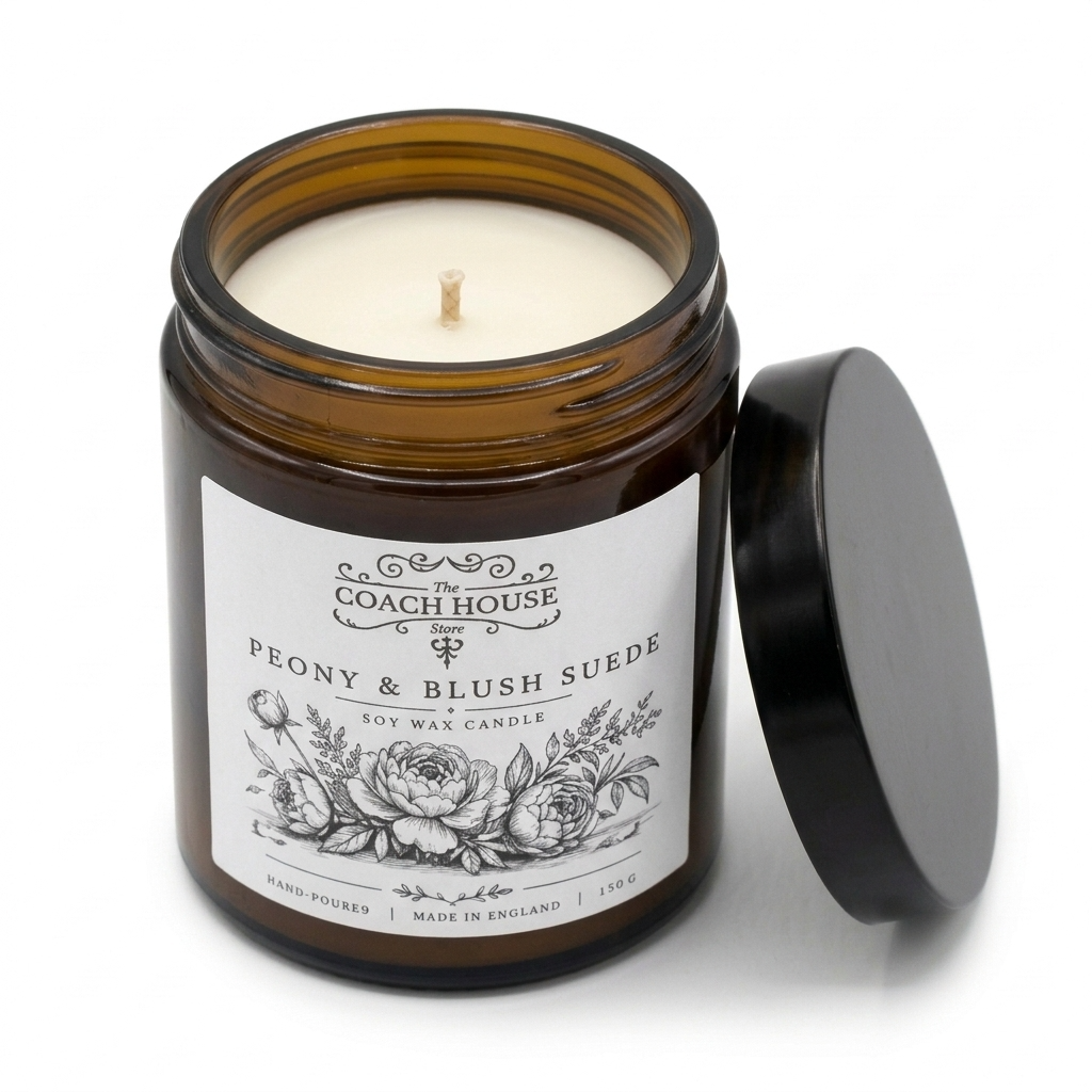 Peony & Blush Suede Soy Wax Candle
