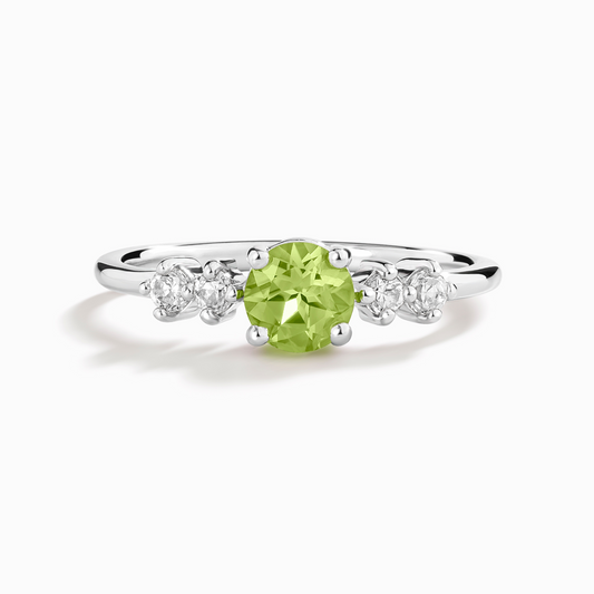 Peridot Five Stone Ring in Sterling Silver by Vianne Jewellery