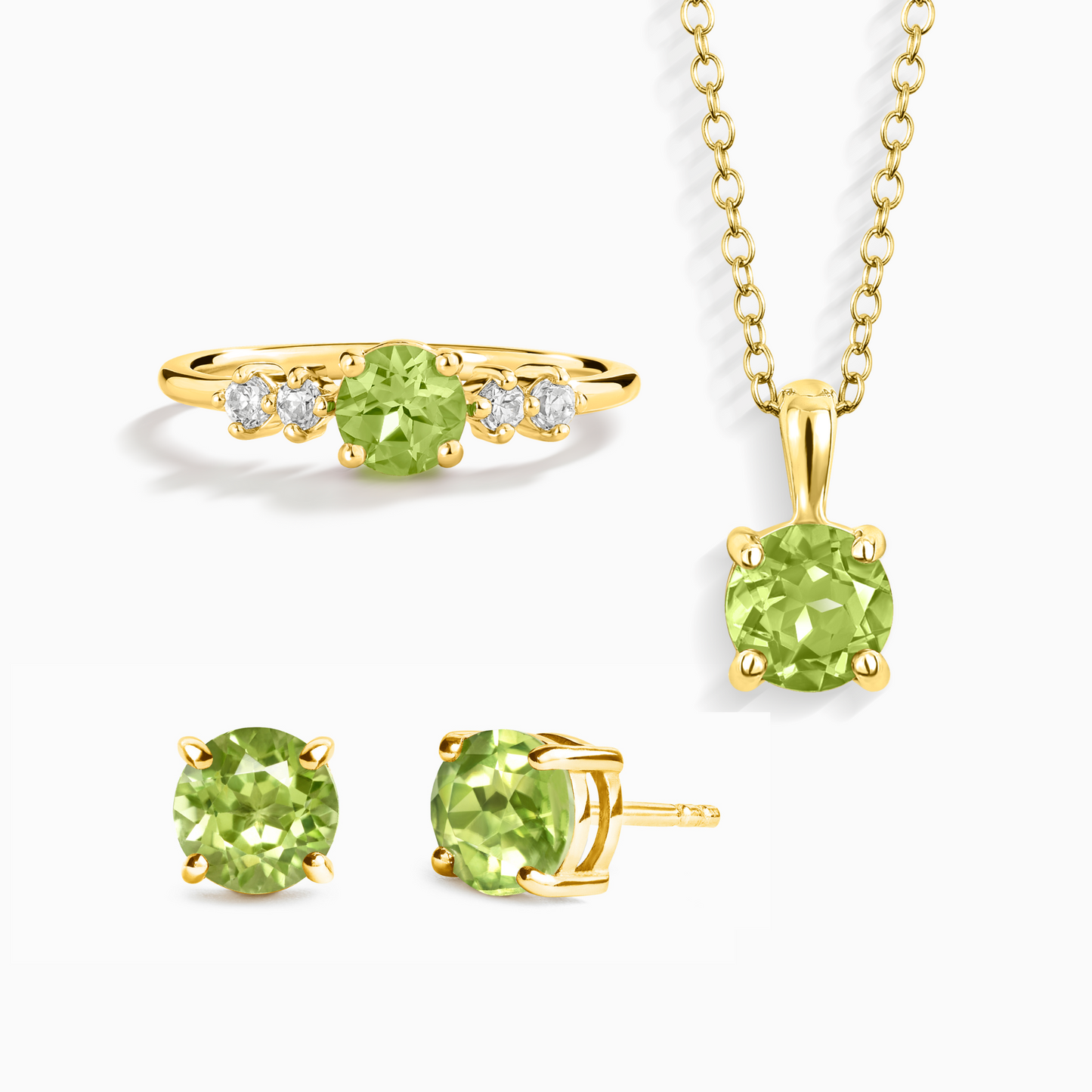 Peridot Everyday Jewellery Gift Set in 18k Gold Vermeil by Vianne Jewellery