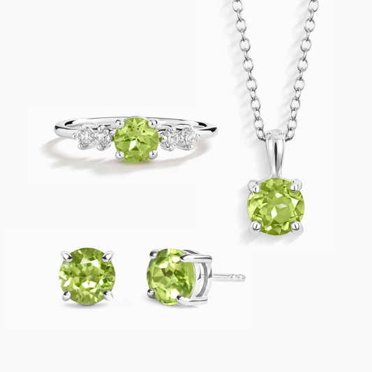 Peridot Everyday Jewellery Gift Set in Sterling Silver by Vianne Jewellery