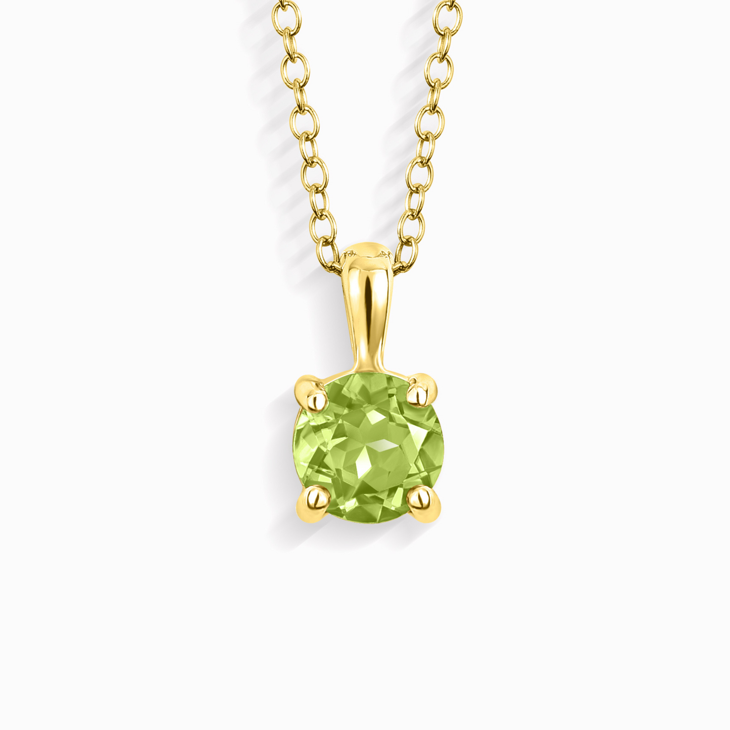 Peridot Solitaire Pendant Necklace in 18k Gold Vermeil by Vianne Jewellery