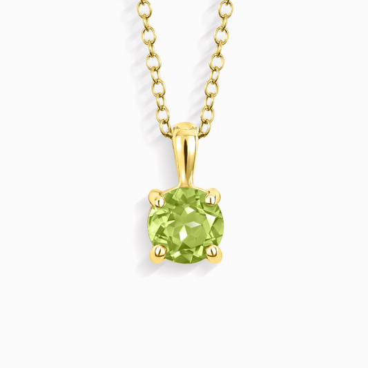 Peridot Solitaire Pendant Necklace in 18k Gold Vermeil by Vianne Jewellery