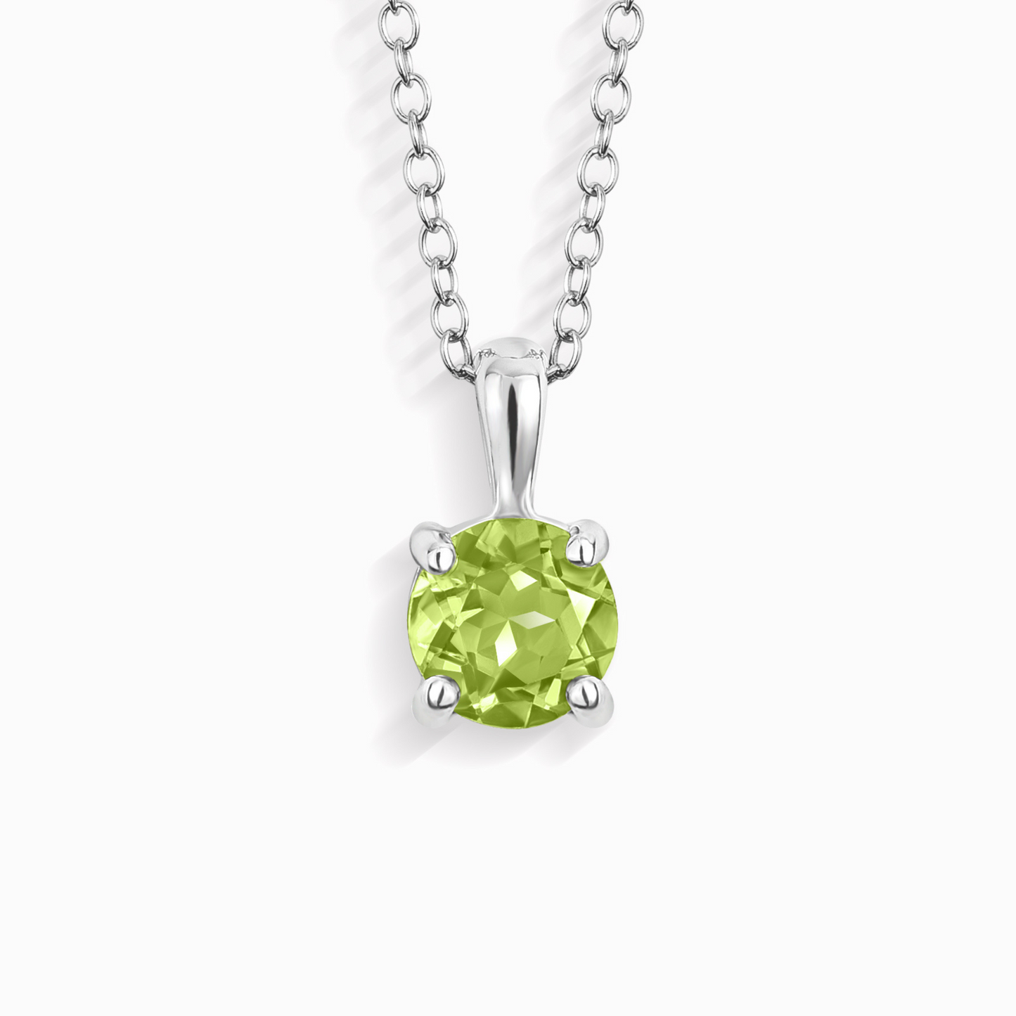 Peridot Solitaire Pendant Necklace in Sterling Silver by Vianne Jewellery