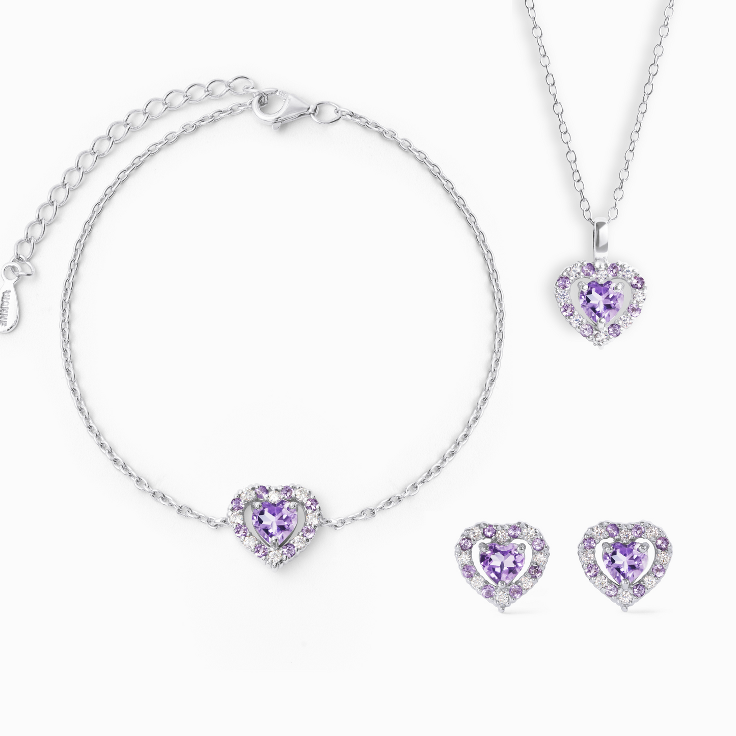 Purple Heart Lavender Amethyst Set in Sterling Silver by Vianne Jewellery