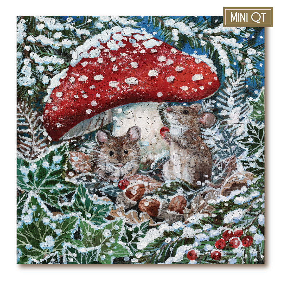 Victory Wooden Shelter From the Snow MINI QT Jigsaw Puzzle