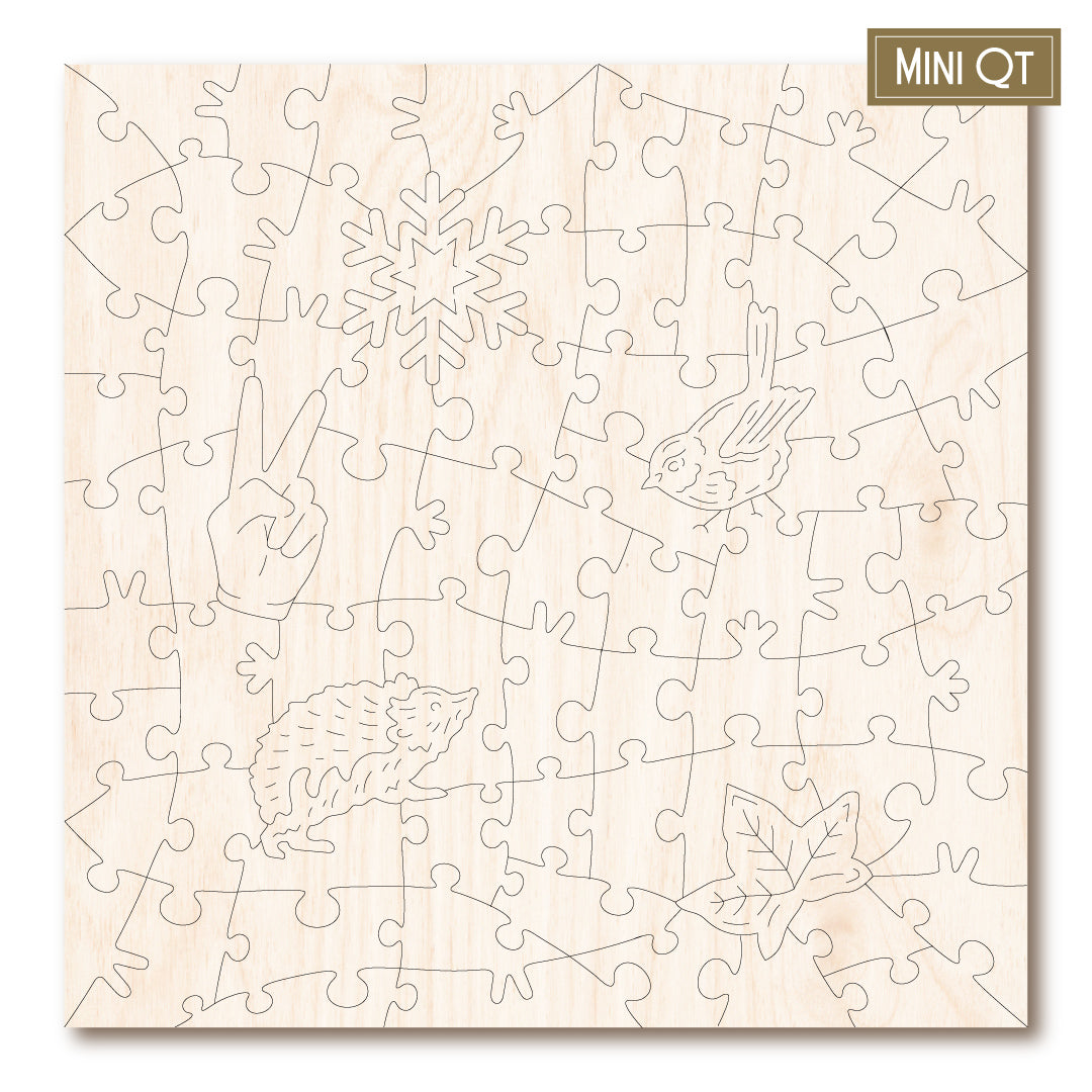 Victory Wooden Snowy Hedgehog & Robin MINI QT Jigsaw Puzzle