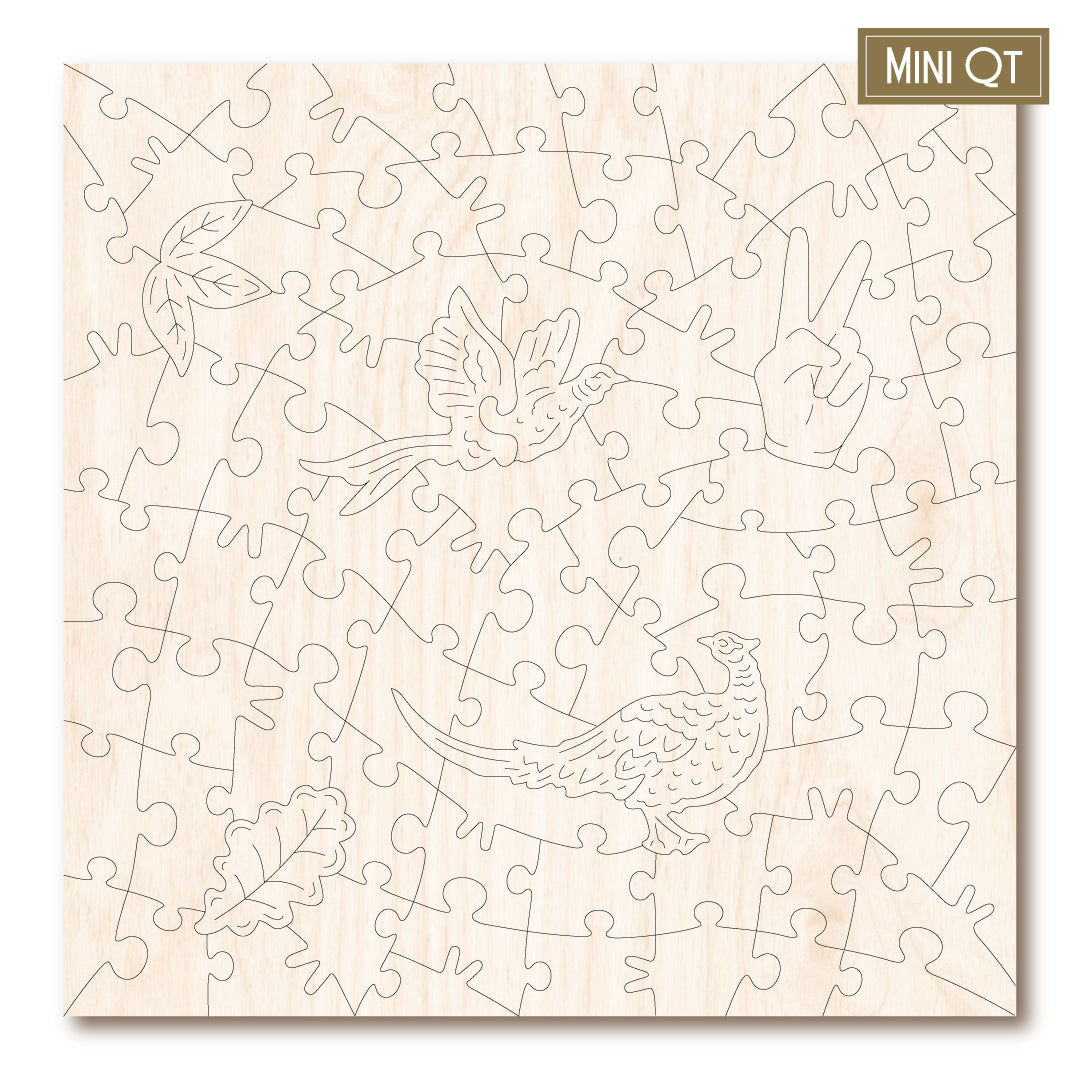 Victory Wooden Falling Leaves & Pheasants MINI QT Jigsaw Puzzle