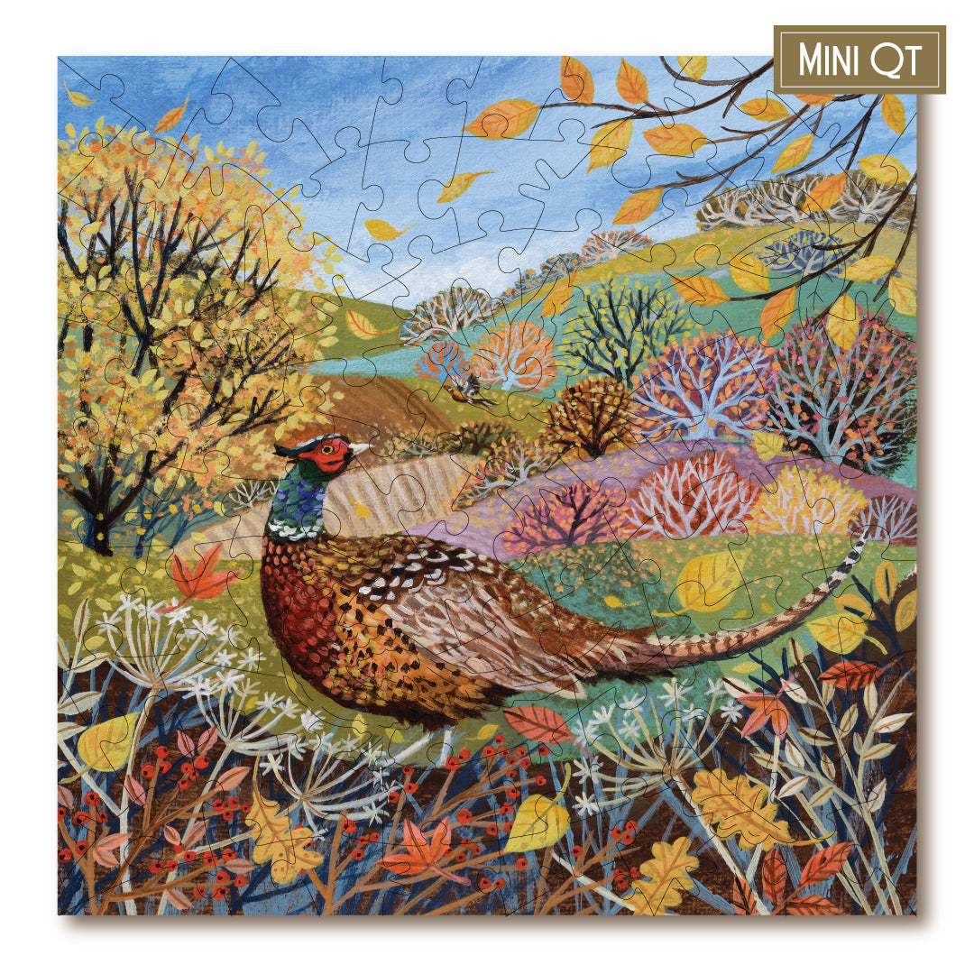 Victory Wooden Falling Leaves & Pheasants MINI QT Jigsaw Puzzle