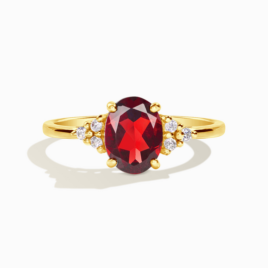 Garnet Ring in 18k Gold Vermeil by Vianne Jewellery