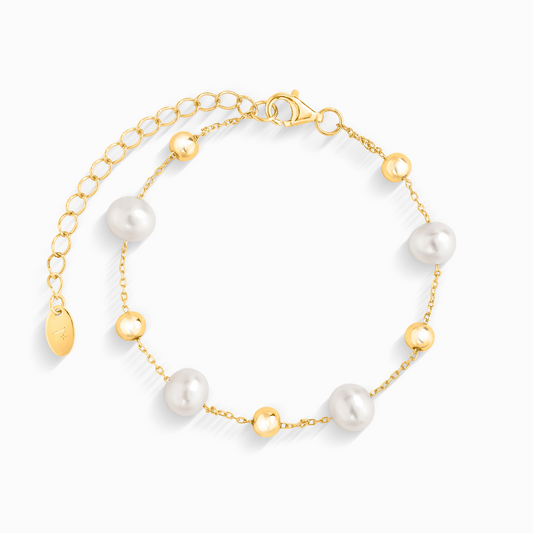 Pearl Bracelet in 18k Gold Vermeil by Vianne Jewellery