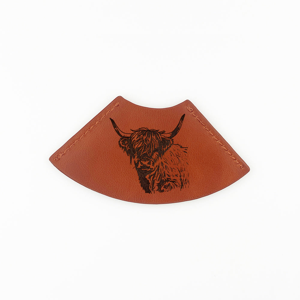 Highland Cow Leather Corner Bookmark by Selbrae House