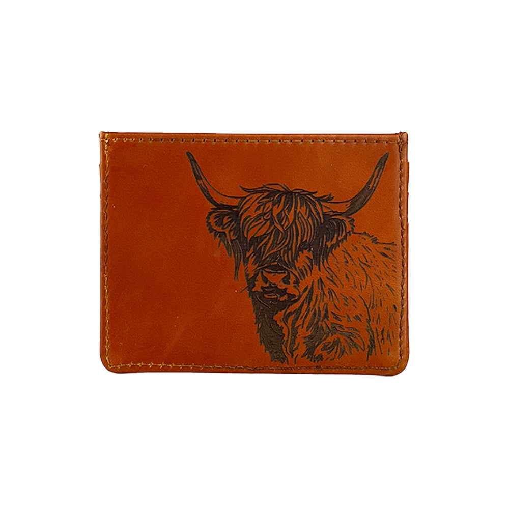 Highland Cow Leather Card Wallet by Selbrae House