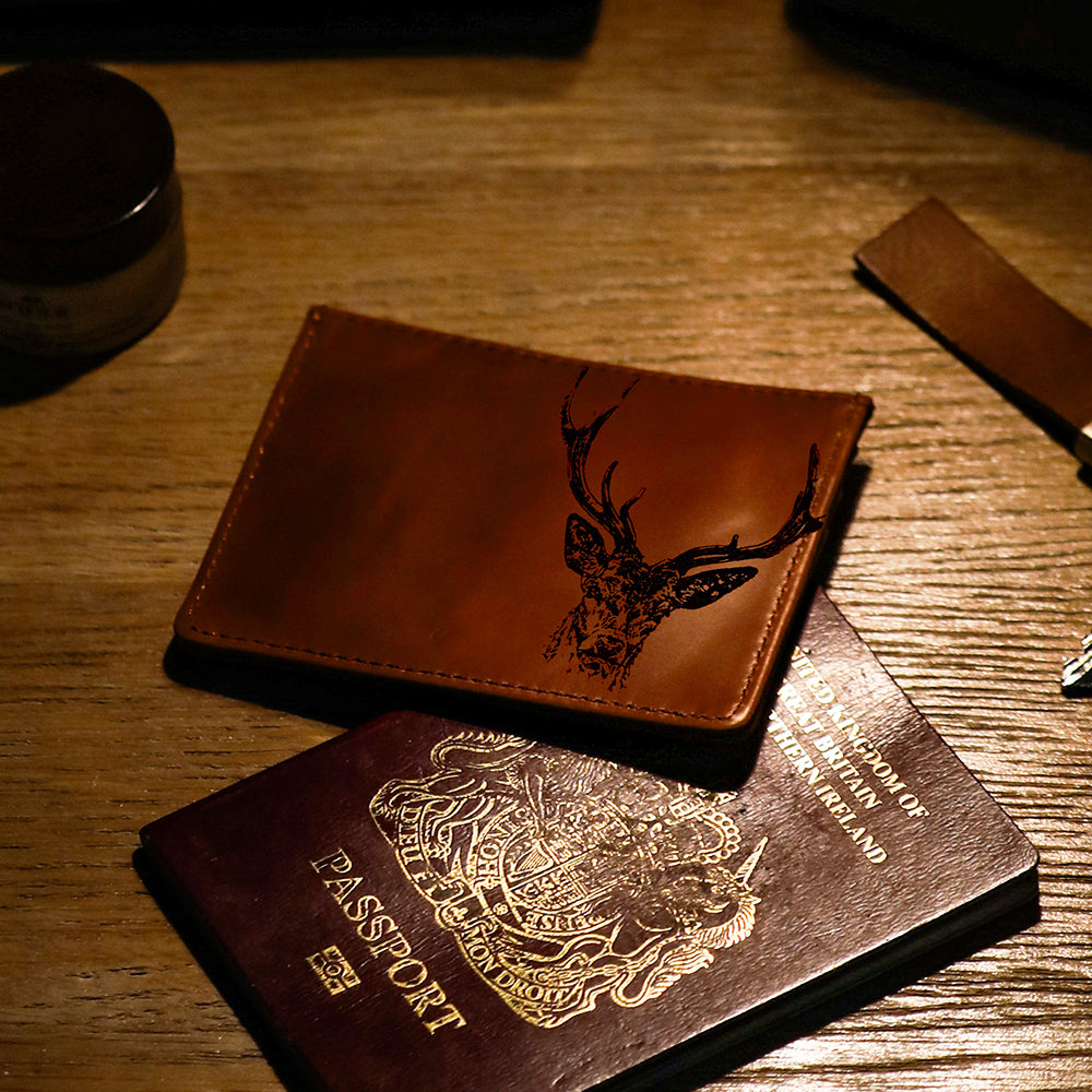 Stag Leather Card Wallet by Selbrae House
