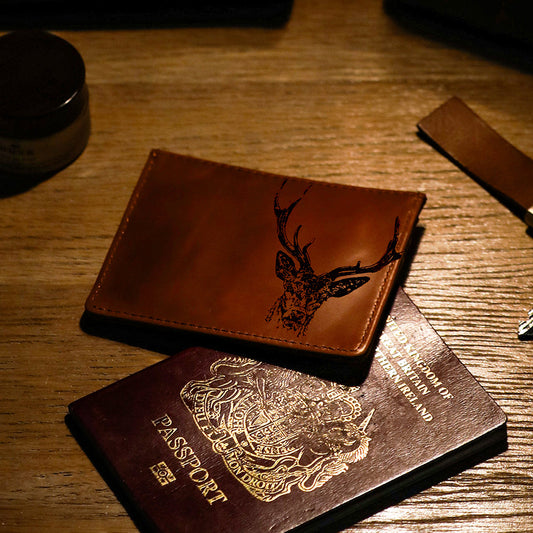 Stag Leather Card Wallet by Selbrae House