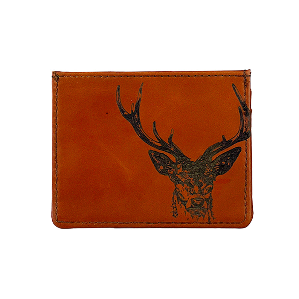 Stag Leather Card Wallet by Selbrae House