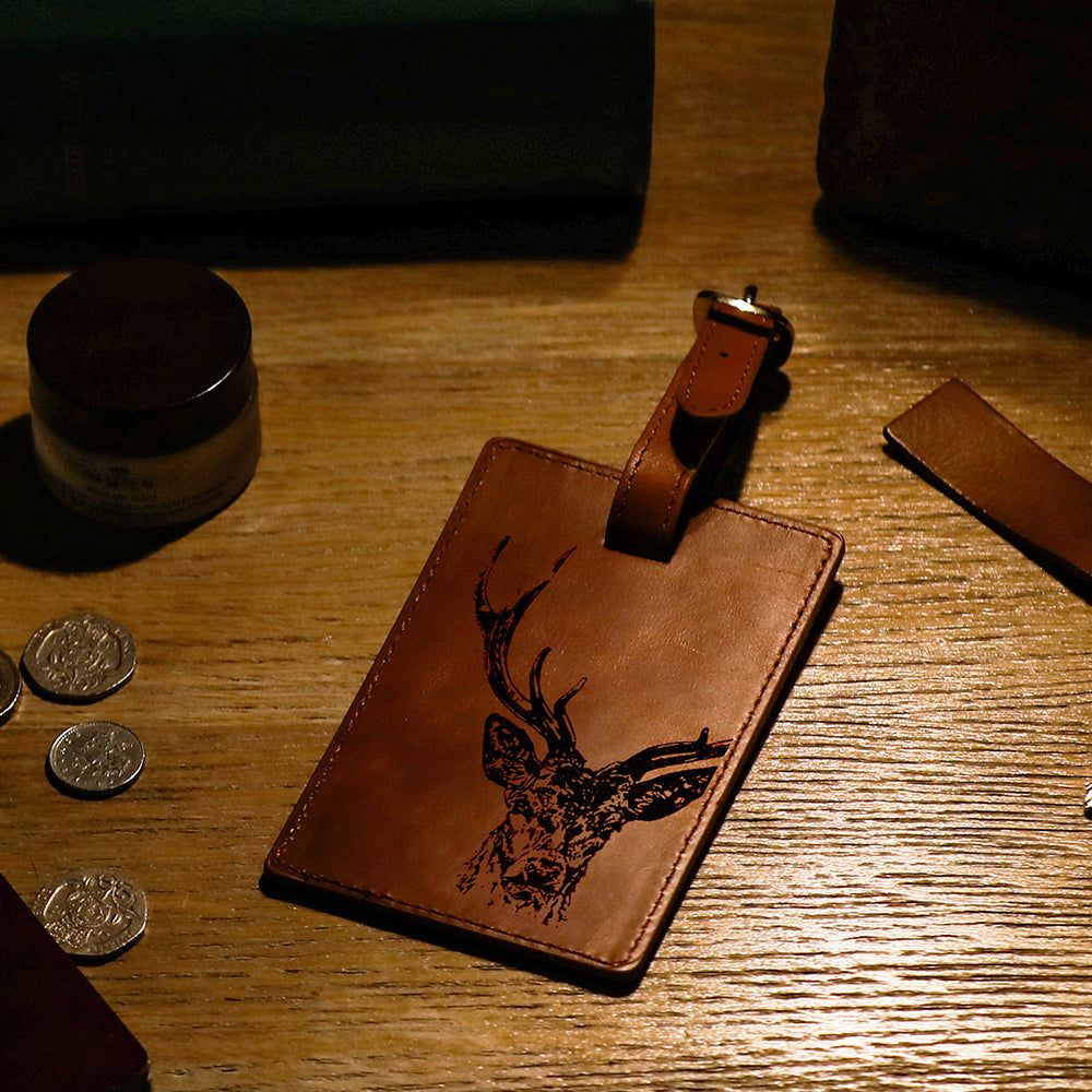 Stag Leather Luggage Tag by Selbrae House