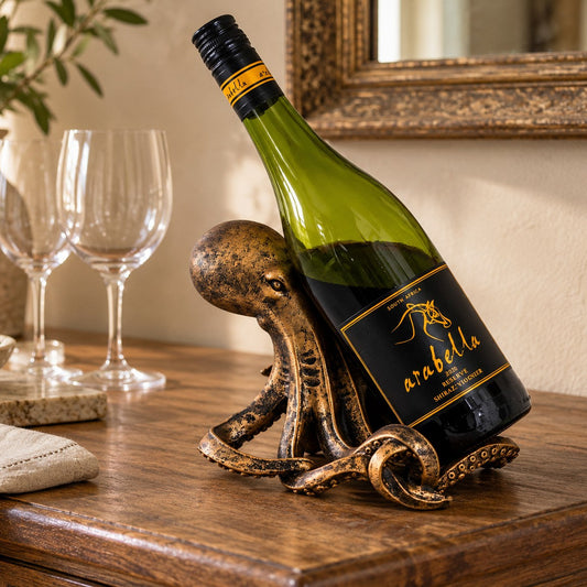 Antique Bronze Octopus Wine Bottle Holder