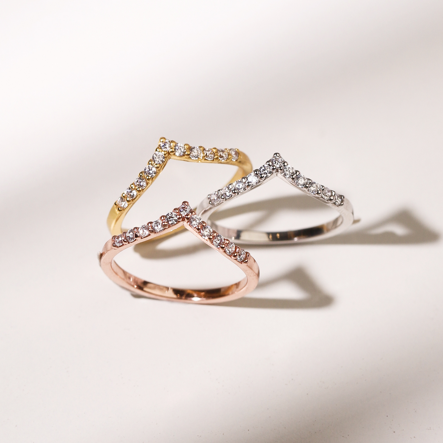 Wishbone Curved Eternity Ring in Sterling Silver by Vianne Jewellery