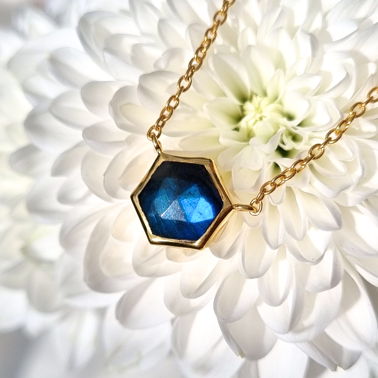 Labradorite Necklace in 18k Gold Vermeil by Vianne Jewellery