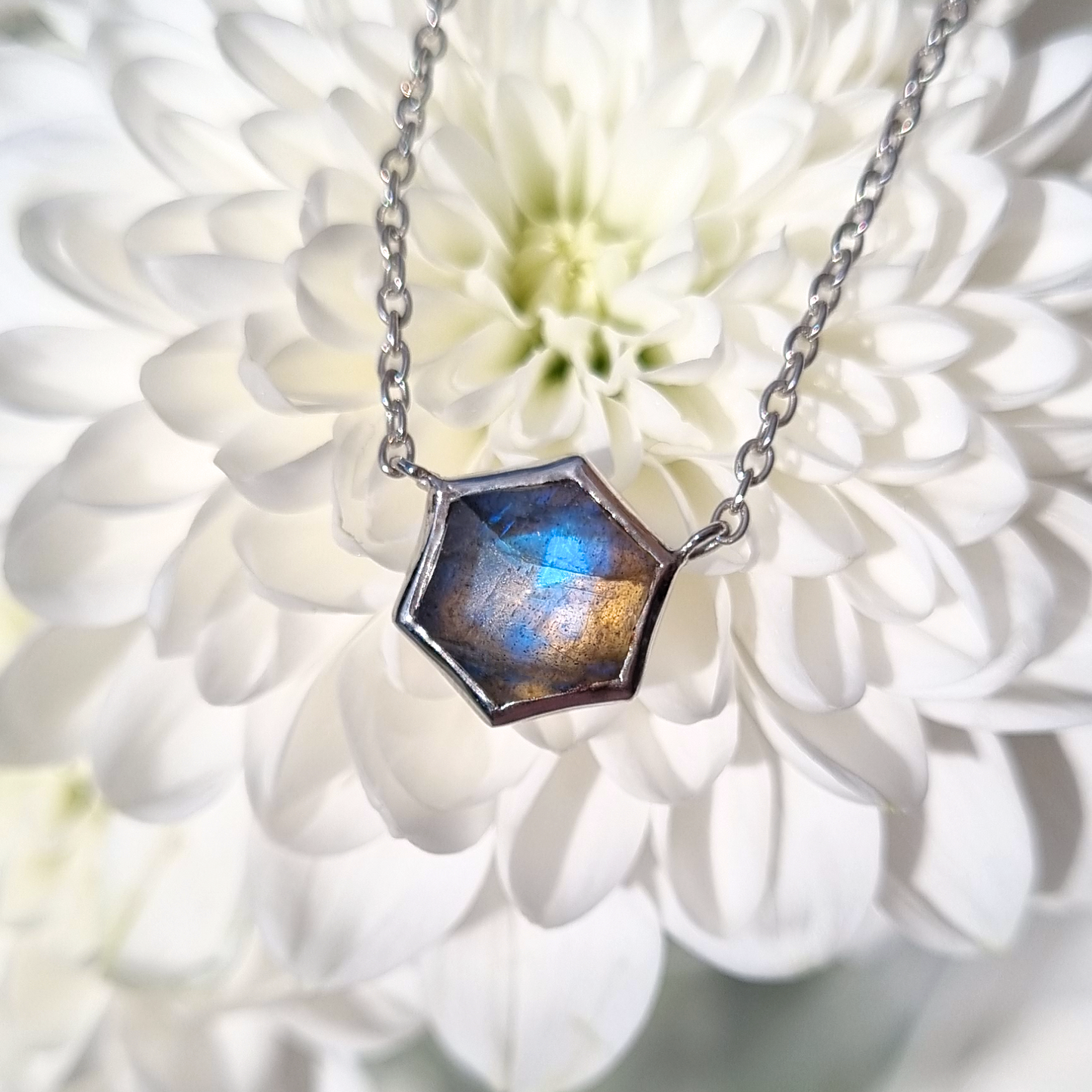 Labradorite Necklace in Sterling Silver by Vianne Jewellery