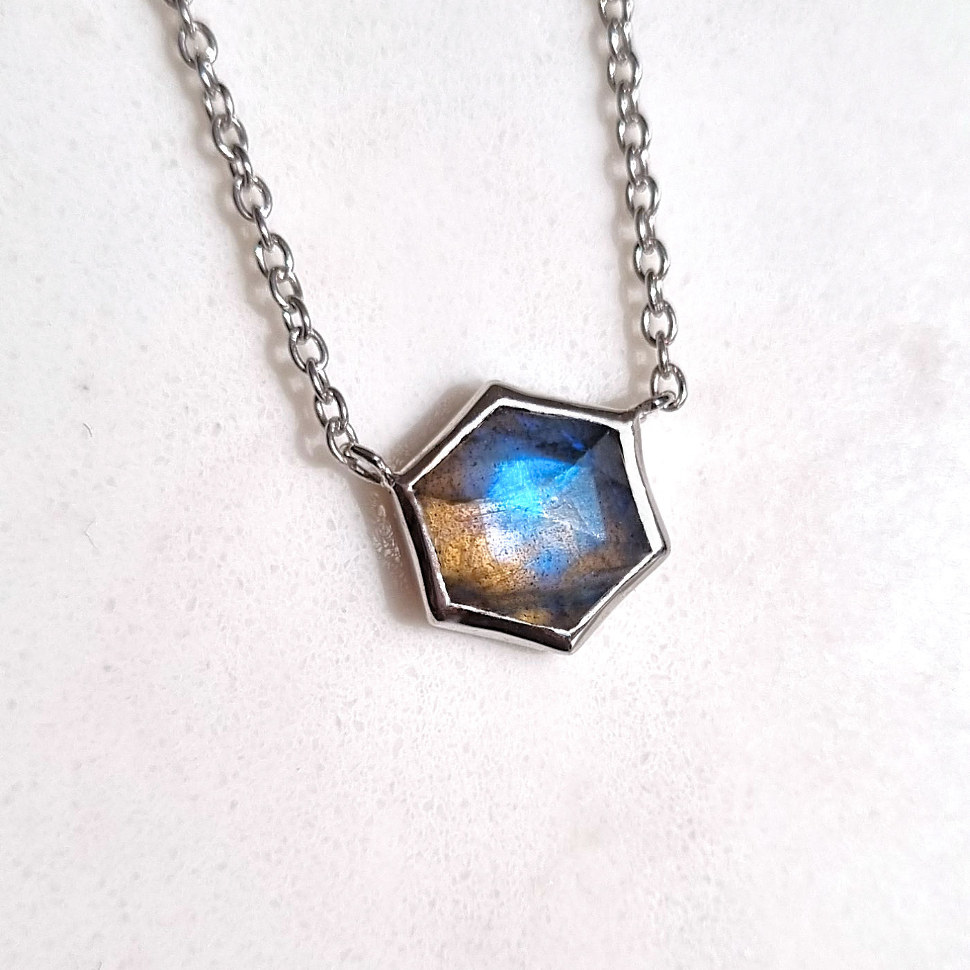 Labradorite Necklace in Sterling Silver by Vianne Jewellery