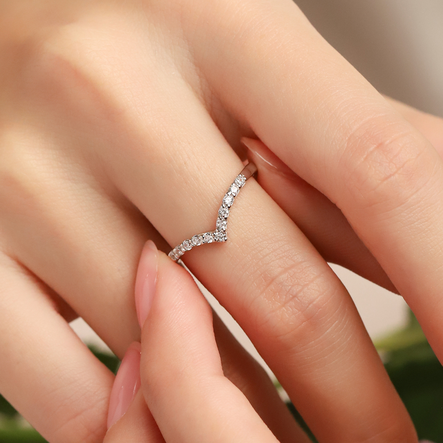 Wishbone Curved Eternity Ring in Sterling Silver by Vianne Jewellery