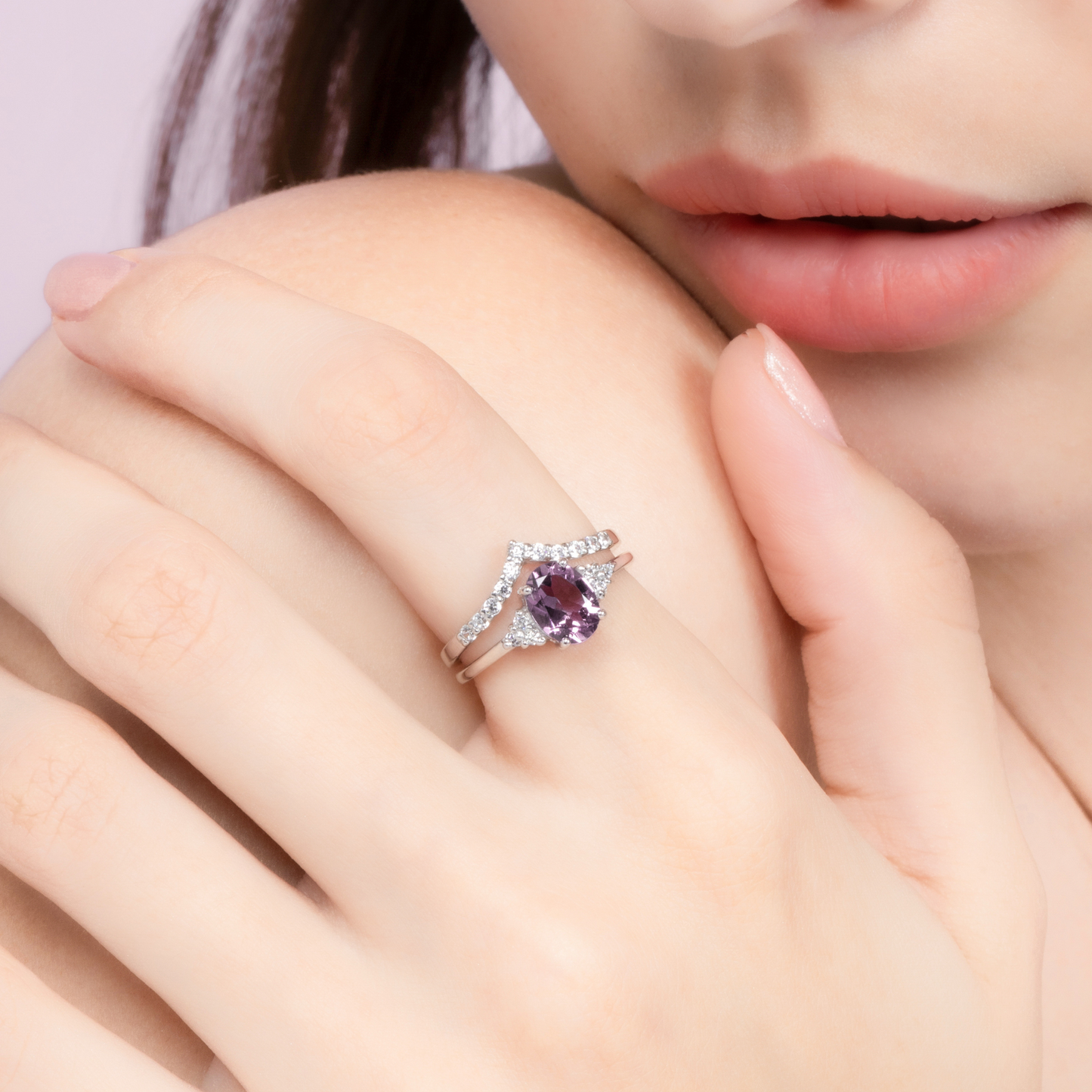 Wishbone Curved Eternity Ring in Sterling Silver by Vianne Jewellery