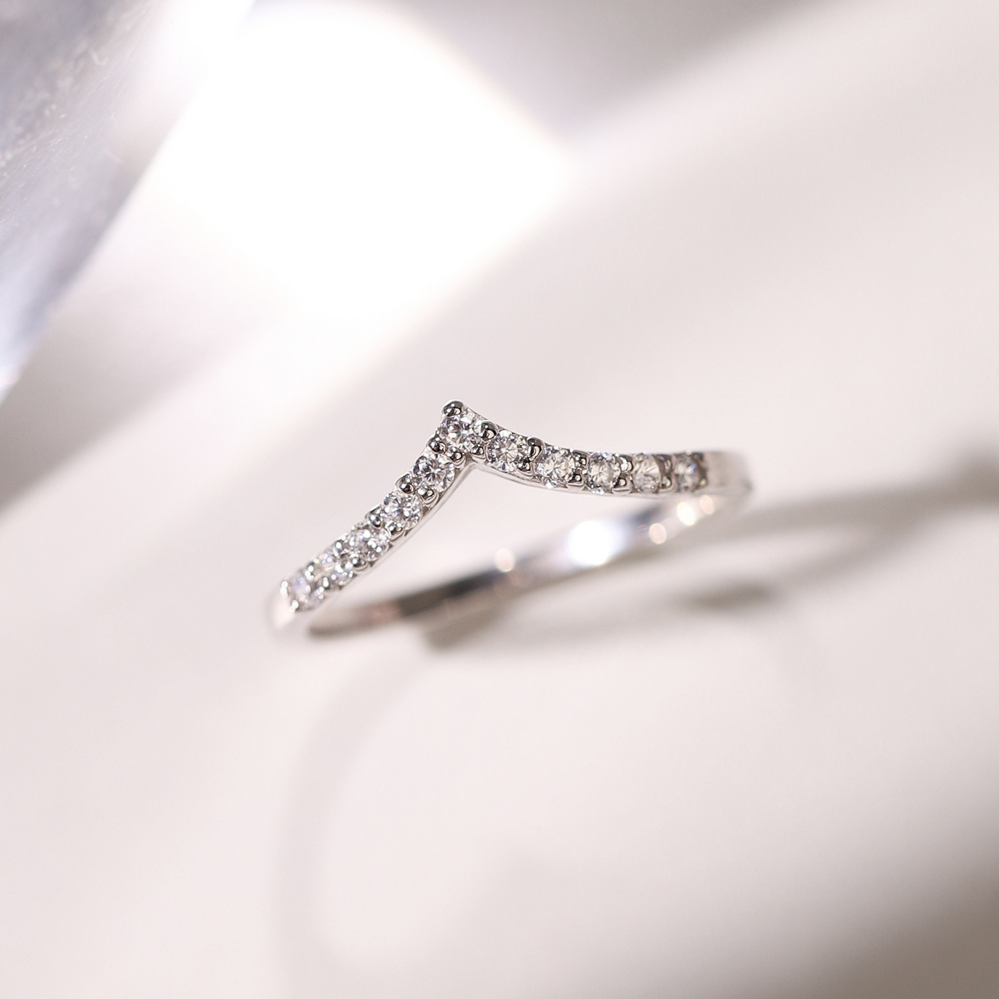 Wishbone Curved Eternity Ring in Sterling Silver by Vianne Jewellery