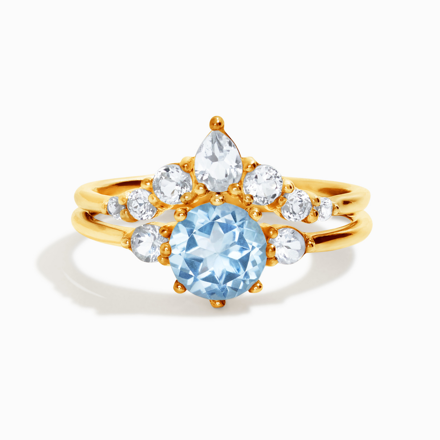 Selene Blue Topaz Ring Set in 18k Gold Vermeil by Vianne Jewellery