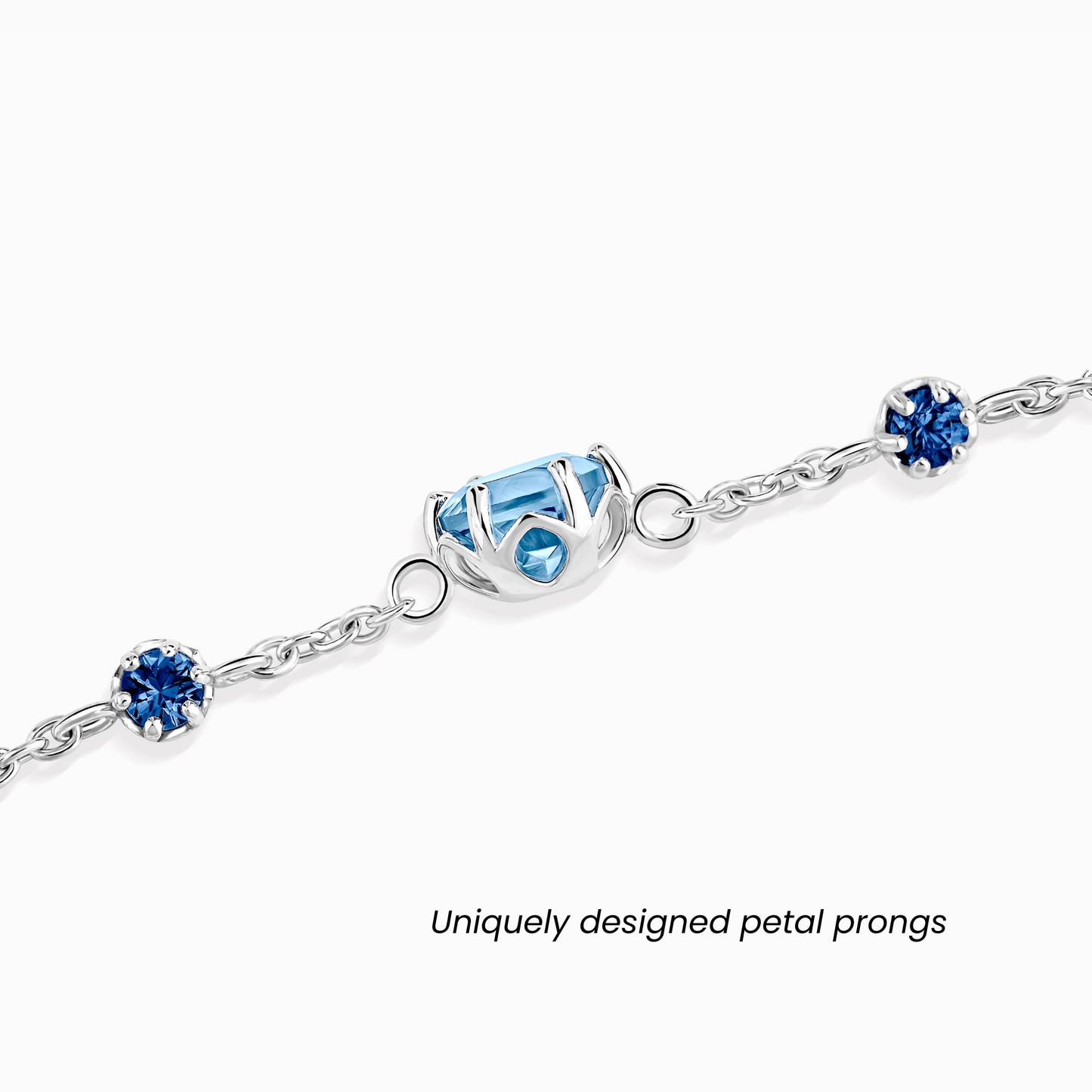 Blue Sapphire & Blue Topaz Bracelet in Sterling Silver by Vianne Jewellery