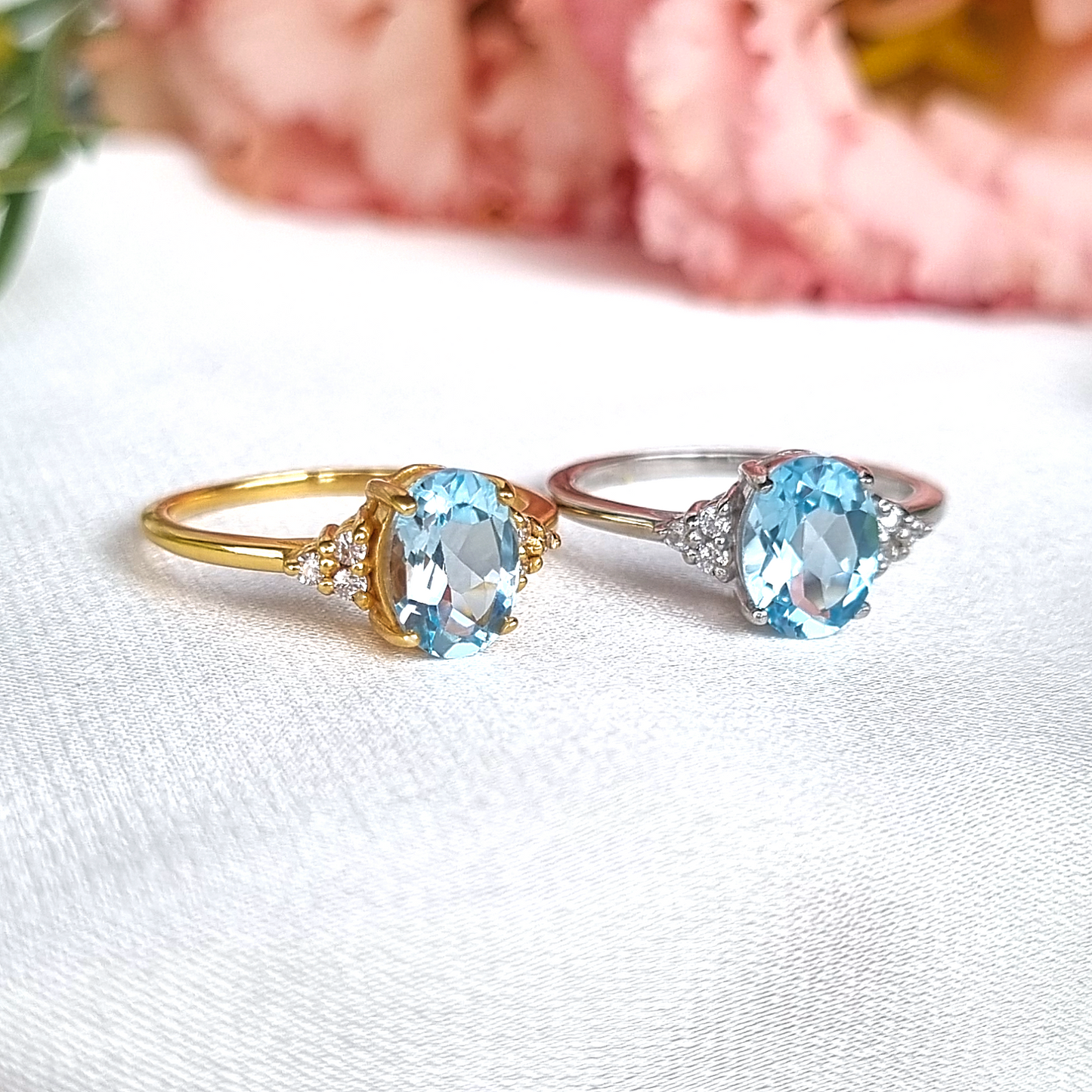 Sky Blue Topaz Ring in 18k Gold Vermeil by Vianne Jewellery