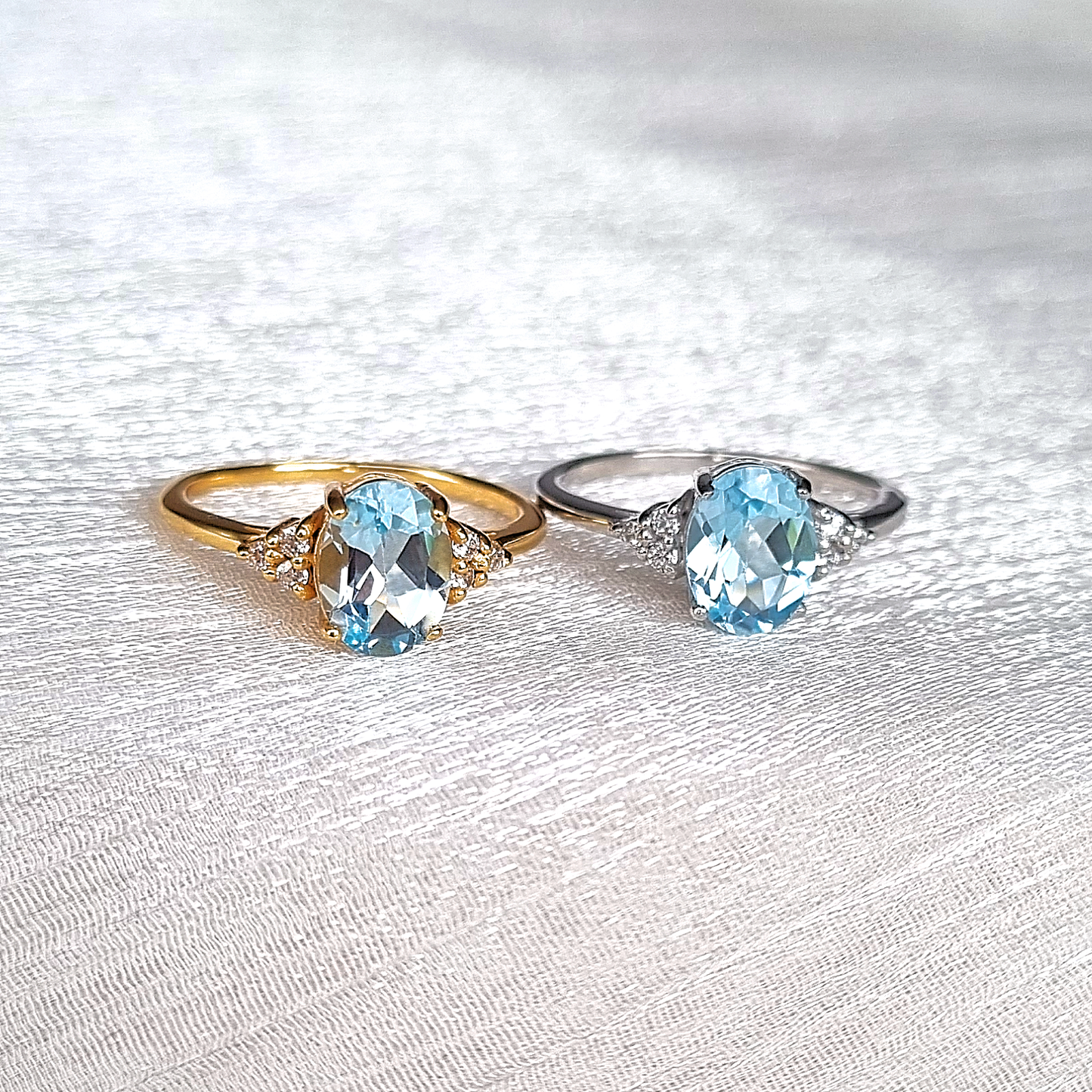 Sky Blue Topaz Ring in 18k Gold Vermeil by Vianne Jewellery