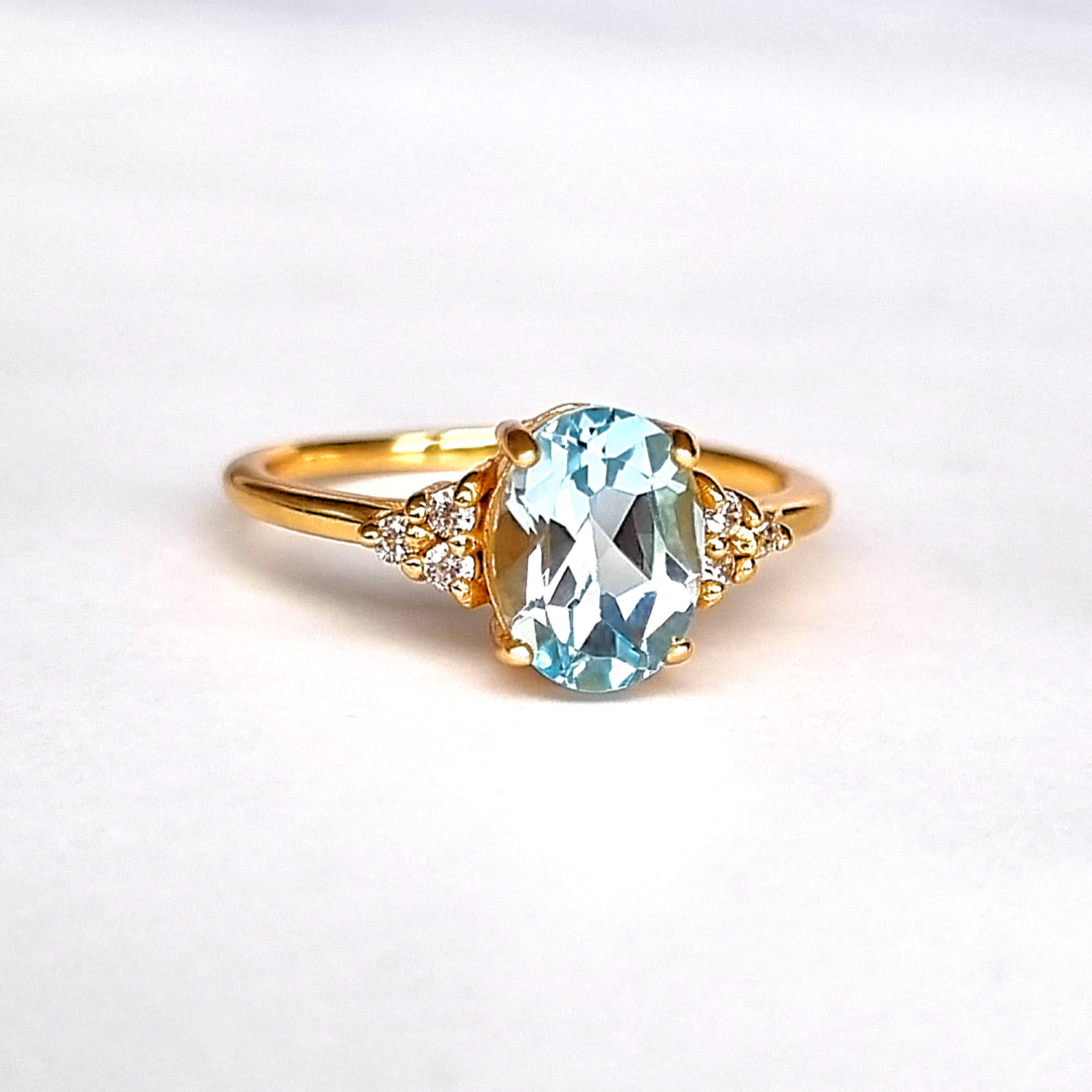 Sky Blue Topaz Ring in 18k Gold Vermeil by Vianne Jewellery