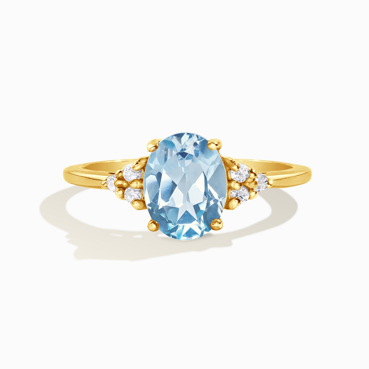 Sky Blue Topaz Ring in 18k Gold Vermeil by Vianne Jewellery