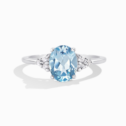 Sky Blue Topaz Ring in Sterling Silver by Vianne Jewellery