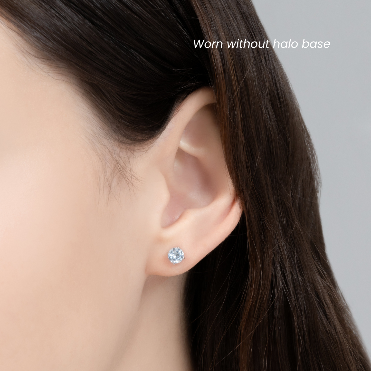 Blue Topaz Halo Stud Earrings with Jackets in Sterling Silver by Vianne Jewellery