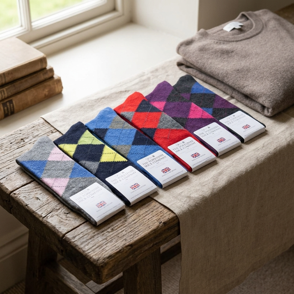 Ripley Argyle Merino Wool Socks – 6 Pair Luxury Bundle