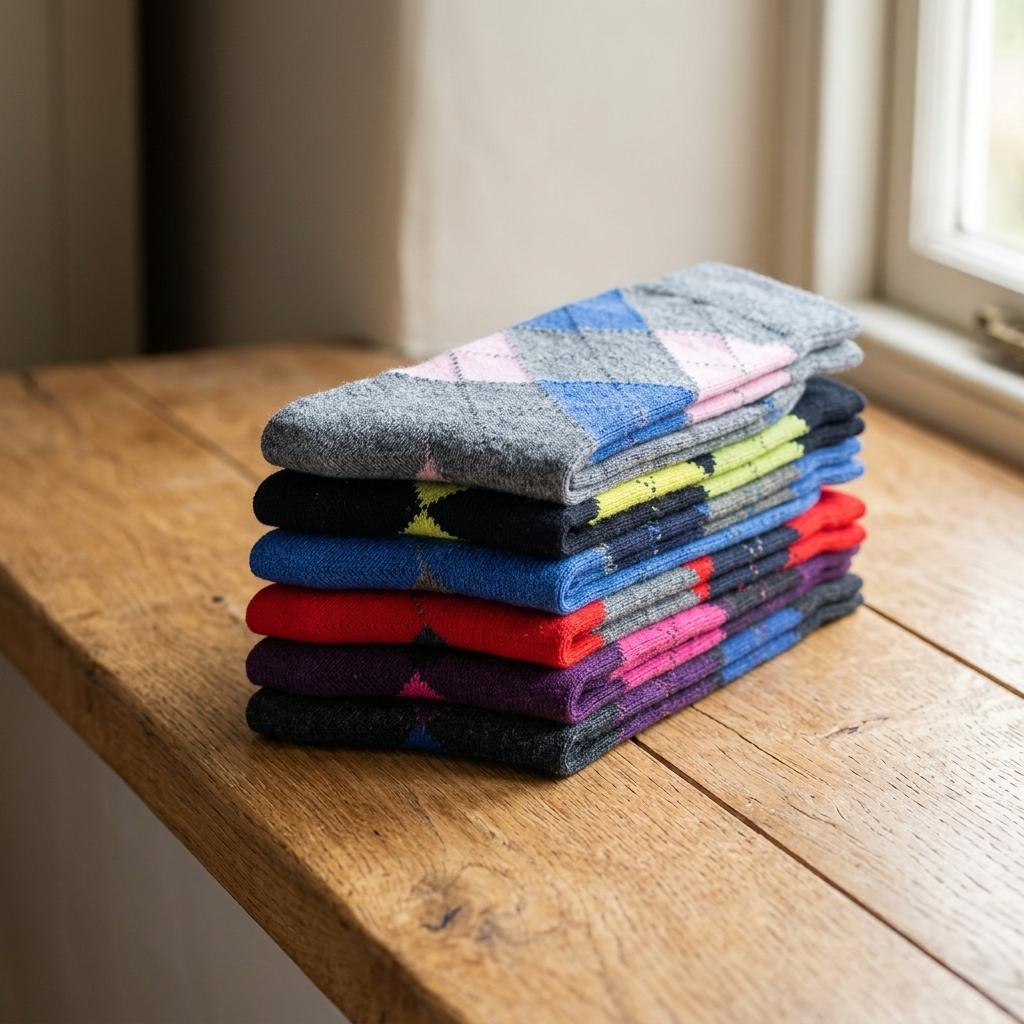 Ripley Argyle Merino Wool Socks – 6 Pair Luxury Bundle