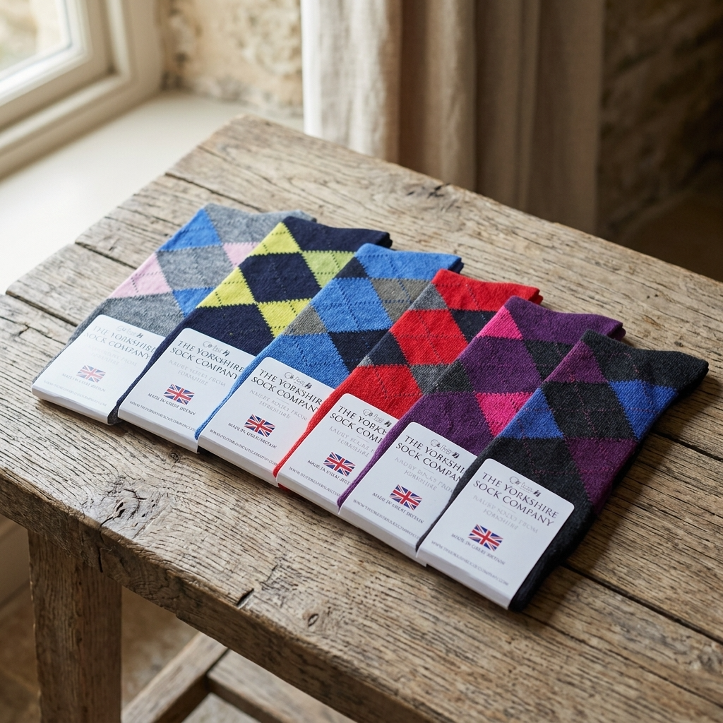 Ripley Argyle Merino Wool Socks – 6 Pair Luxury Bundle
