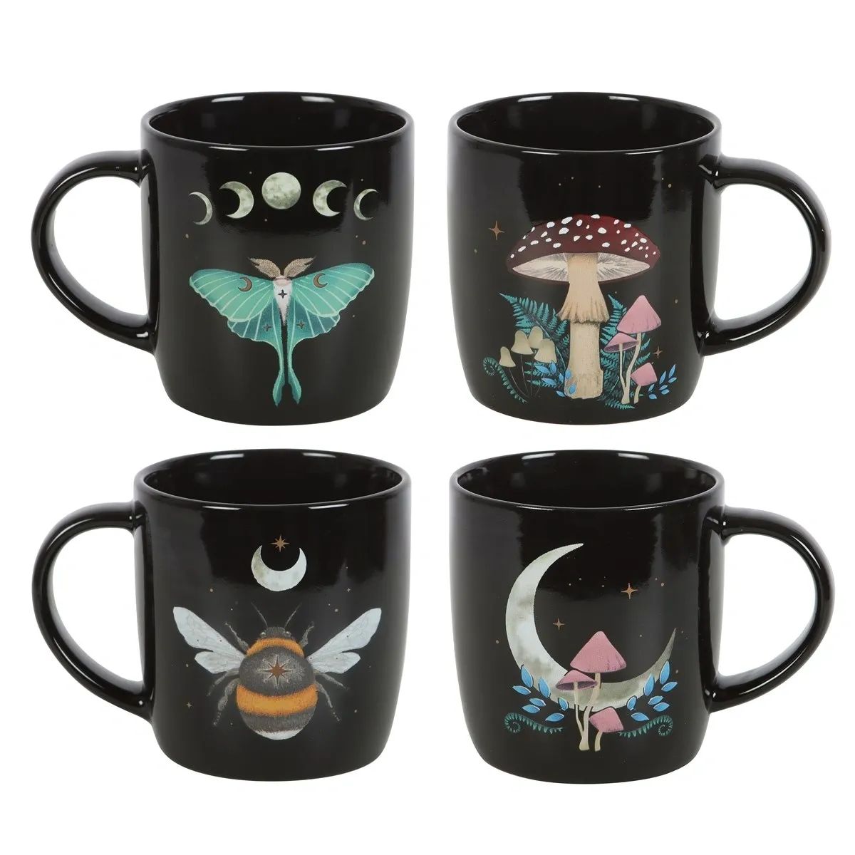 SET OF 4 DARK FOREST MUGS