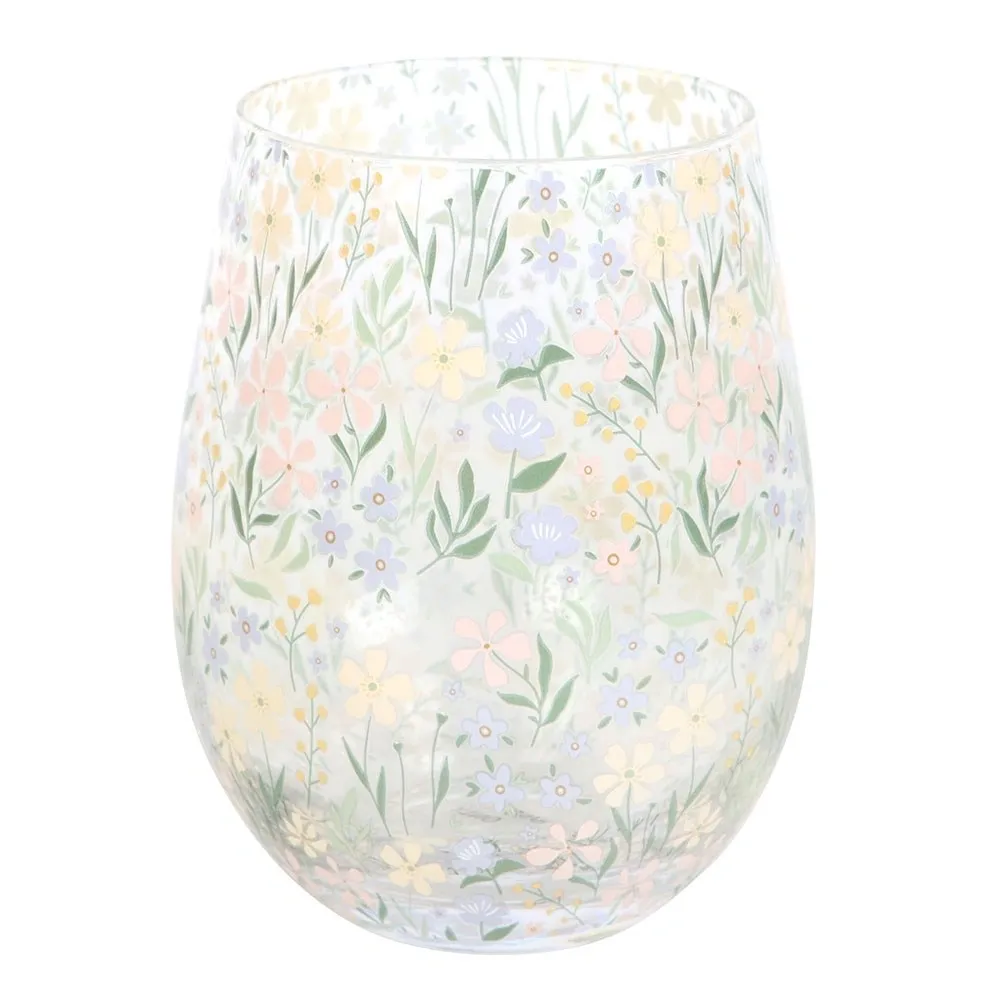 DITSY FLORAL PRINT STEMLESS GLASS