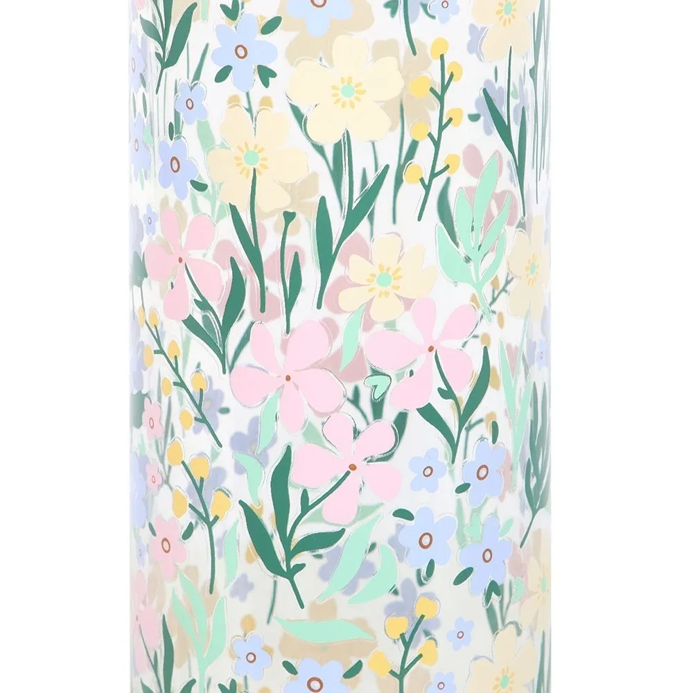 DITSY FLORAL PRINT GLASS AND BAMBOO WATER BOTTLE