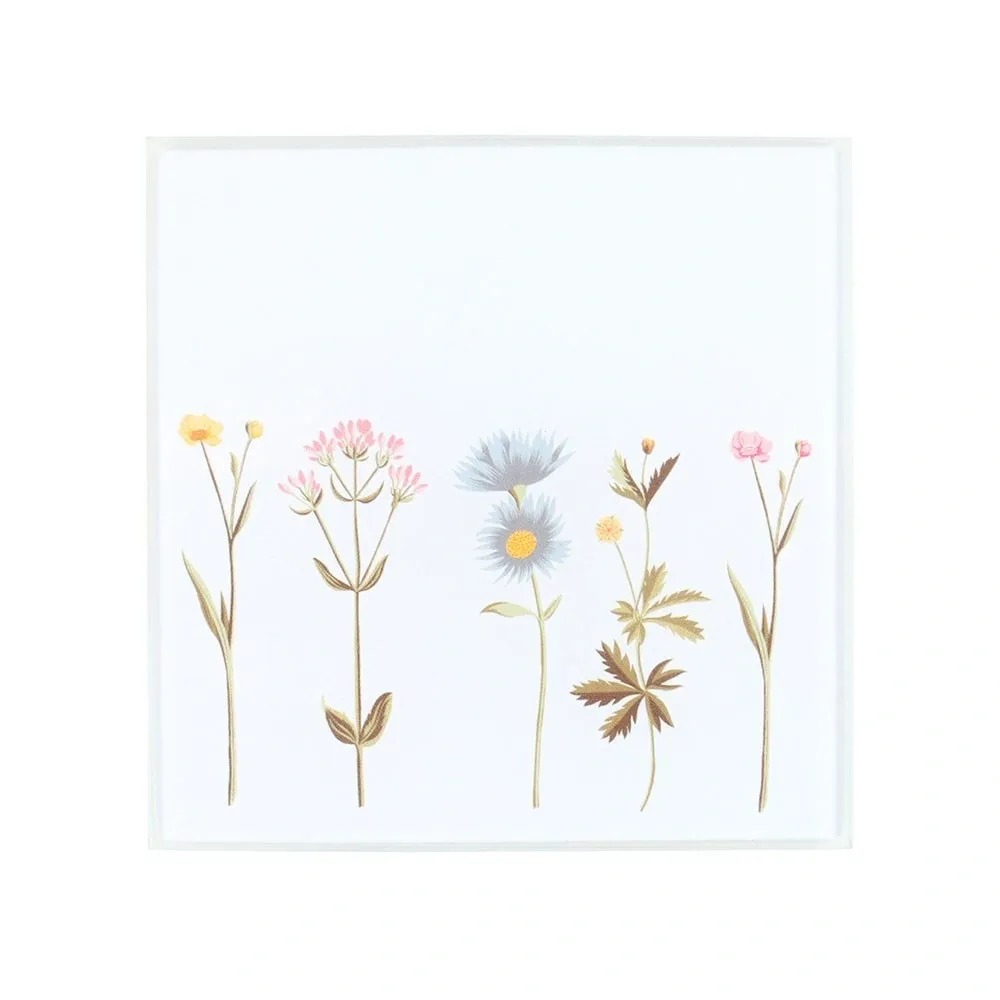 FLORAL GLASS COASTER SET
