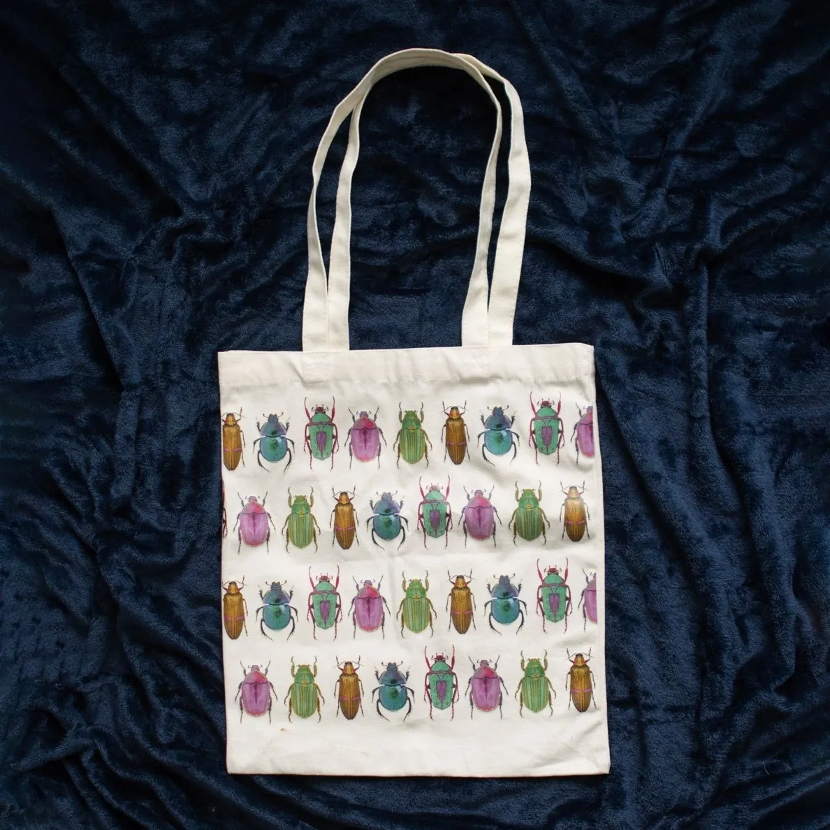 BEETLE PRINT POLYCOTTON TOTE BAG