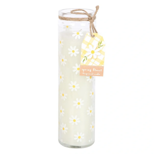 WHITE DAISY TUBE CANDLE
