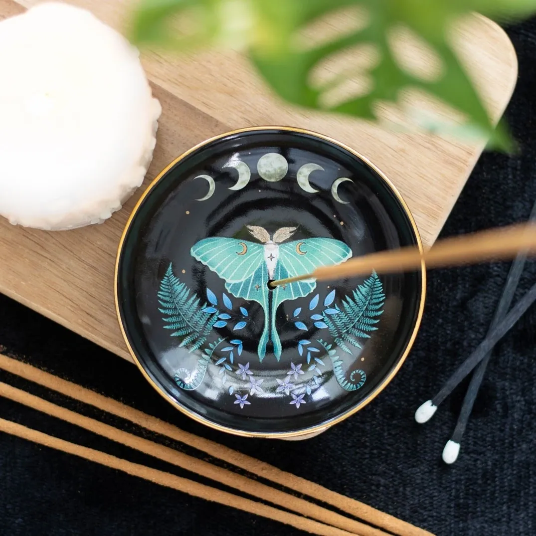 LUNA MOTH CERAMIC INCENSE PLATE