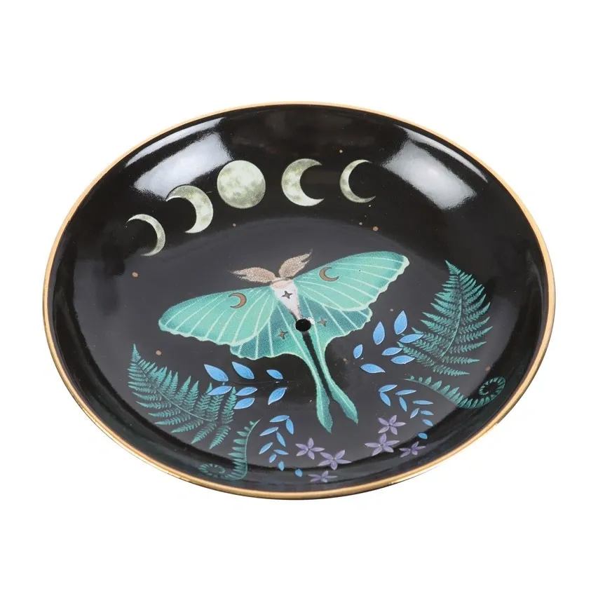 LUNA MOTH CERAMIC INCENSE PLATE